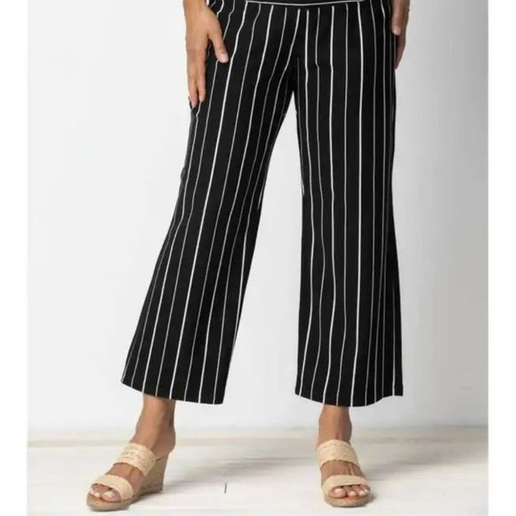 ZAC & RACHEL | Striped Wide Leg Flood Pants  in Black (Size L) - Picture 5 of 6
